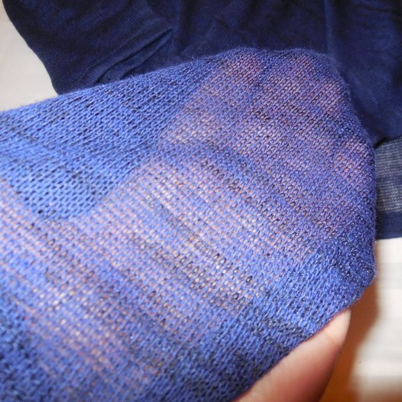 Cardigan Sweater NEW lightweight knit top long sleeve navy blue summer - Picture 8 of 9